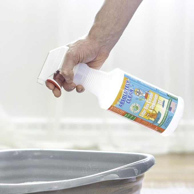 Absolutely Clean Litter Box Cleaner and Deodorizer, Eliminate Odors Quickly, Neutralizes Urine and Feces Odors in The Air and The Box, Make Litter Last Longer