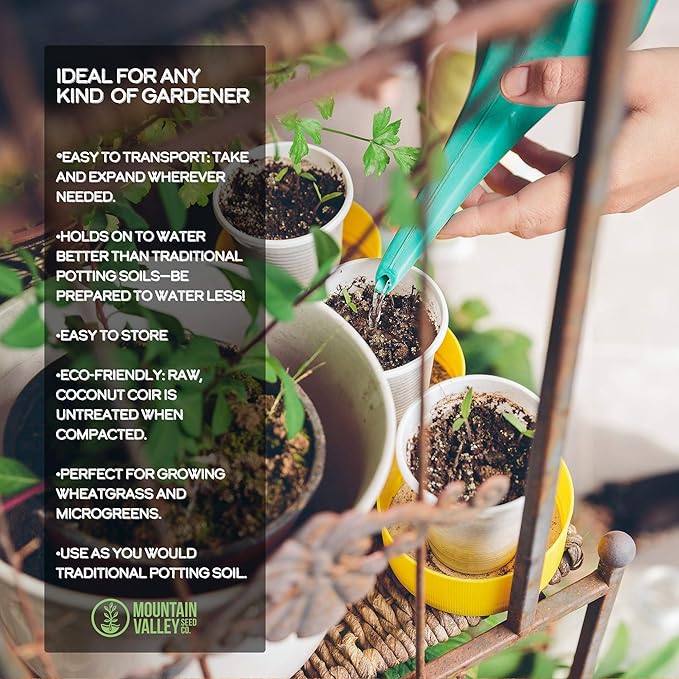 Minute Soil - Compressed Coco Coir Fiber Grow Medium - 20 MM Pellets - Bag of 100 = 5 Quarts of Potting Soil - Indoor Growing: House Plants, Herbs, Microgreens, Just Add Water - Peat Free - OMRI