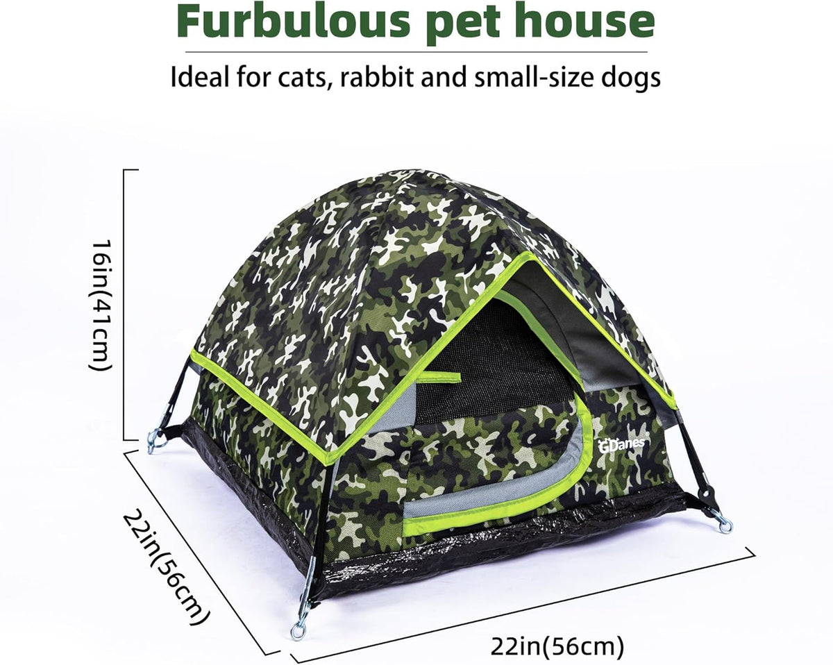 GDanes Camouflage Cat Tent, Portable Pet Cat House with Soft Pad, Cat Cave, Dog House for Small Medium Dogs and Rabbits