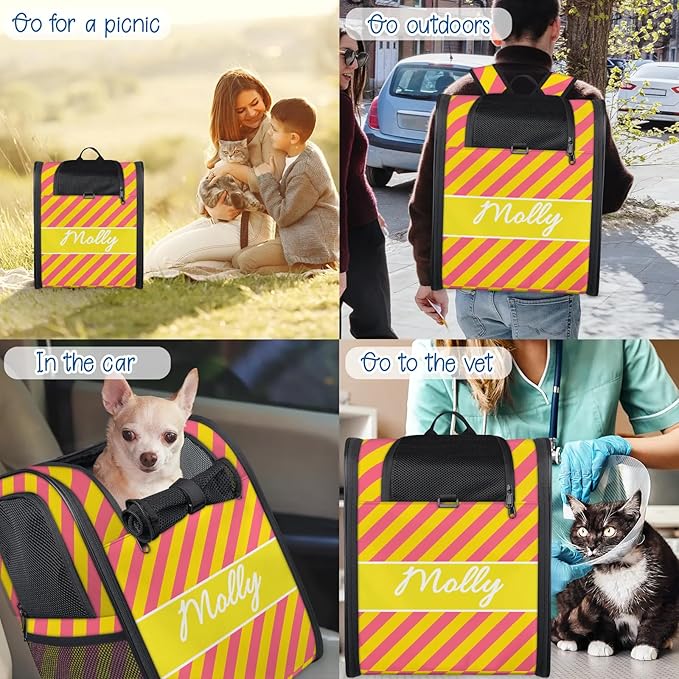 Cat Backpack Carrier-Customizable, Breathable Pet Carrier Backpack for Outdoor Travel/Vet Visits/Daily Use, Adjustable & Secure Design for Small Dogs and Cats Style10