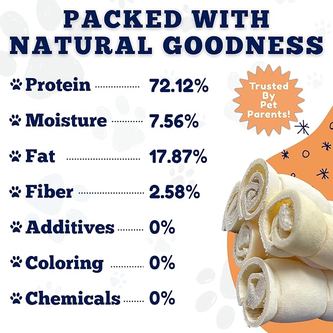 Amazing Dog Treats - Beef Cheek Rolls (10 Inch Regular - 30 Pcs) - Safe Rawhide Alternative Dog Chew - Great for Power Chewers - Long Lasting Dog Chew - Retriever Rolls