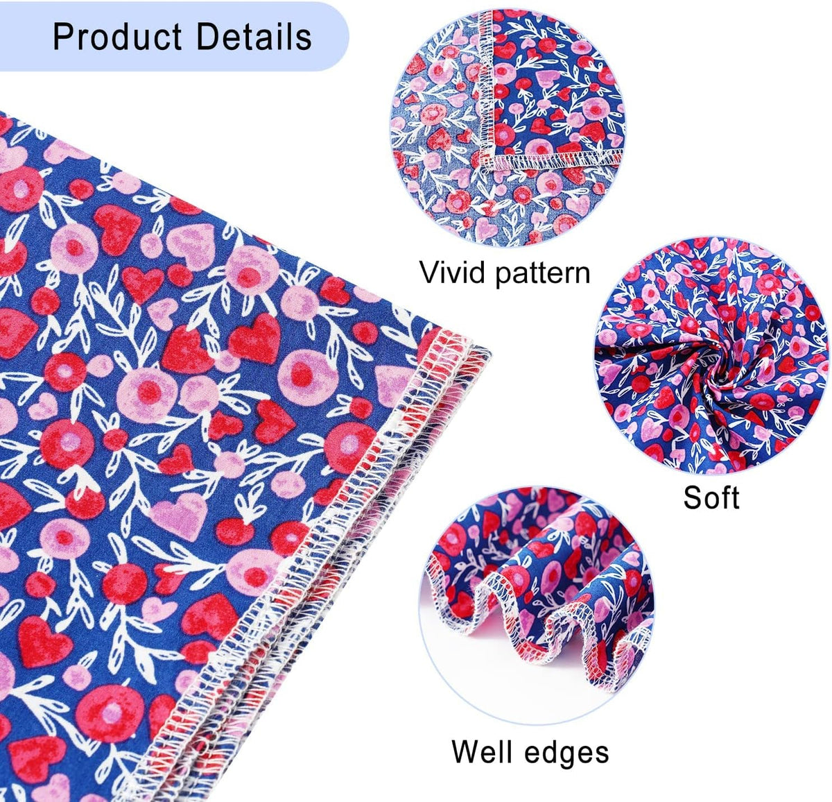 E-Clover Cute Girl Dog Bandanas & Matching Scrunchie Set Heart Dog Bandana Scarf with Bow Hair Ties for Small Puppy Dogs Pet Owner Mom Gifts Pink Floral