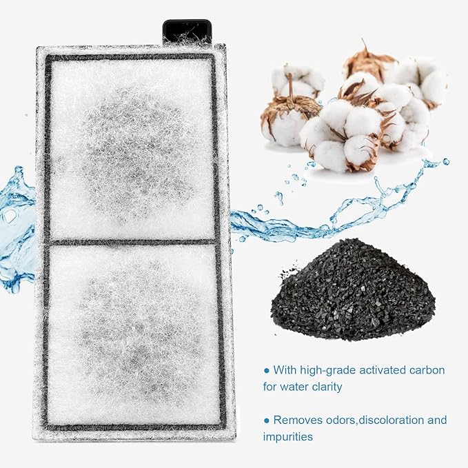 AQQA 8 Pack Aquarium Replacement Filter Cartridge Fish Tank Filter Cartridge for Aquarium Internal Filter (Large)