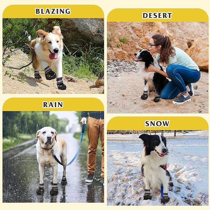 Dog Shoes for Large Medium Small Dog, Mesh Breathable Dog Shoes for Hot Pavement, Anti-Slip Dogs Boots Paw Protectors with Reflective for Outdoor Walking Indoor Hardfloors (Size 6)