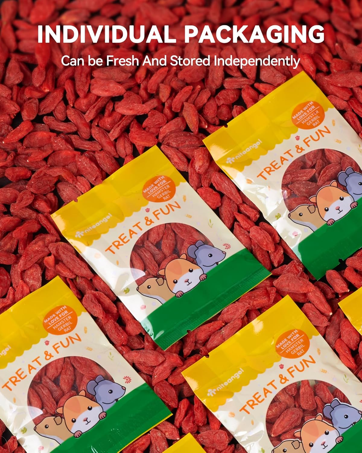 Niteangel Goji Berries Rabbits Snack Treats: 12pcs Natural Chew Toys for Bunny Chinchilla Guinea Pigs and Other Small Animals