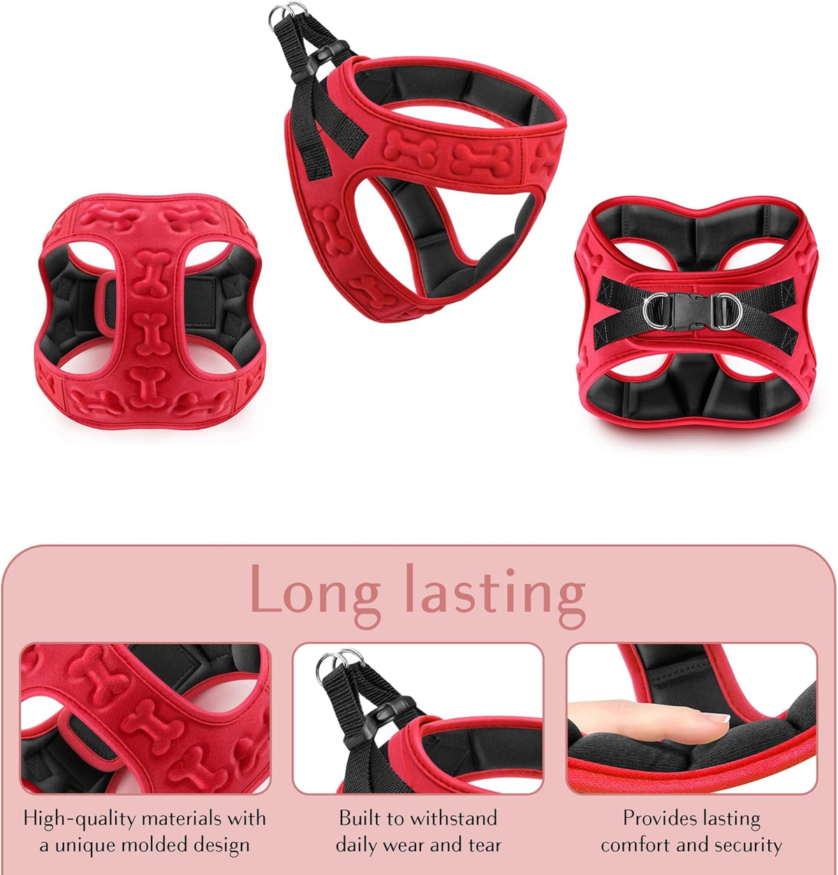 No Pull Dog Harness for Small, Medium & Large Dogs – Soft Padded, Adjustable Step-in Pet Vest with Leash Clips, Reflective Straps & Control Handle