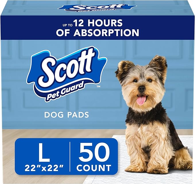 Scott Pet Guard Dog Pads - Size Large - 22" x 22" - 50 Pack of Pet Pads