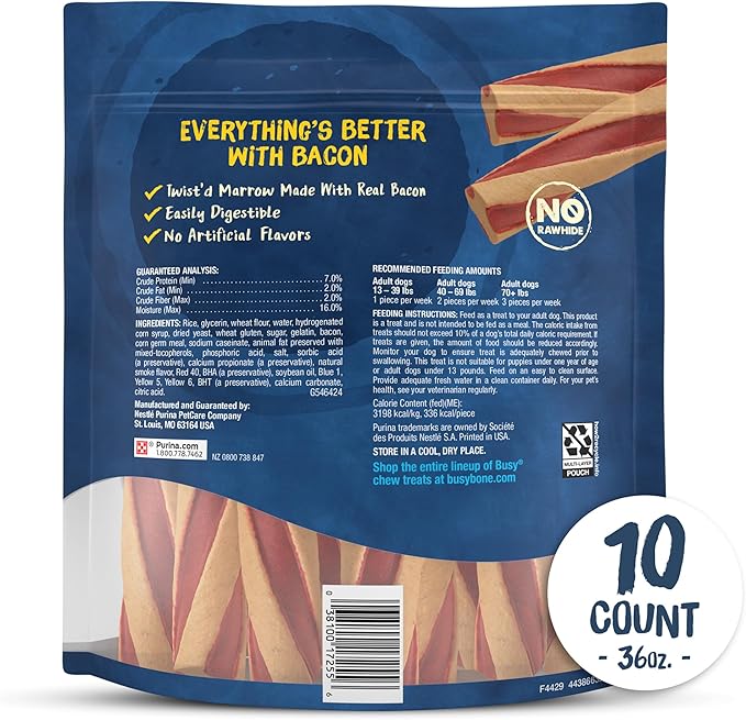 Purina Busy with Beggin’ Twist’d Adult Dog Chew Bone Treats - 10 ct. Pouch