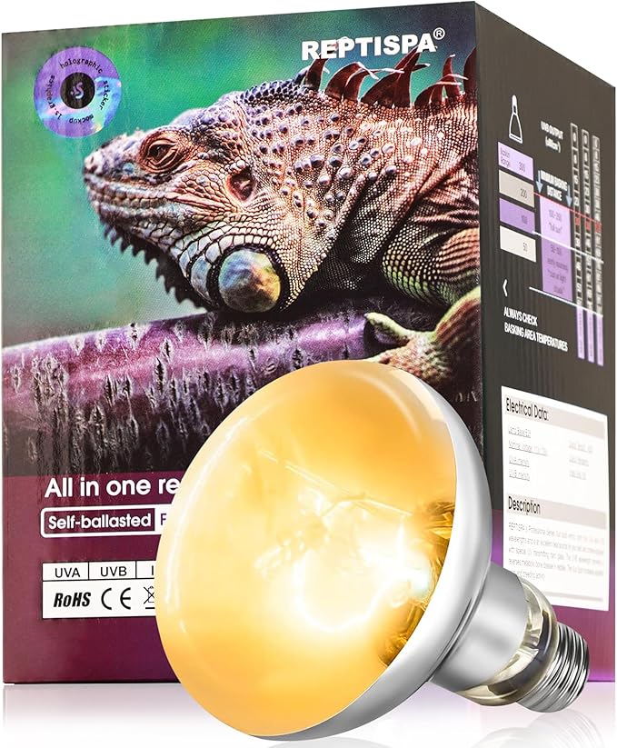Heat Lamp Bulb, 80 Watt Full Spectrum UVA UVB Reptile Heat Bulb, Basking Spot Light, Simulate Natural Sun Light for Reptile and Amphibian