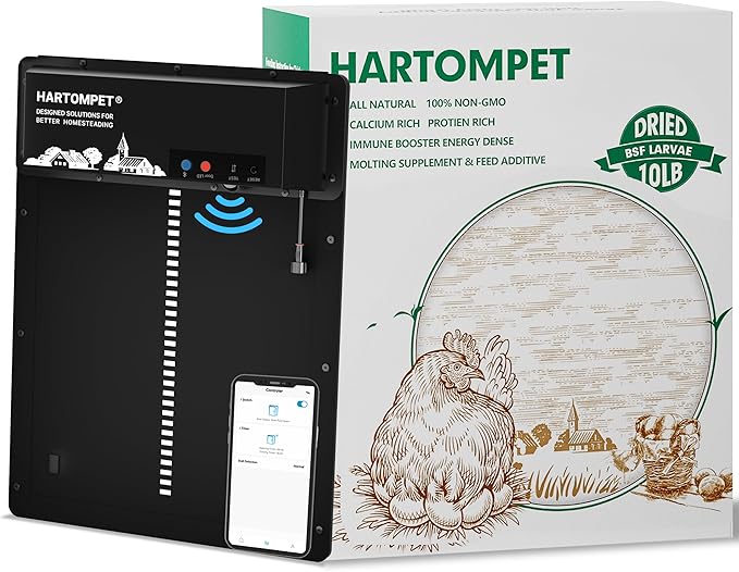 Dried BSF Larvae for Chickens - Non-GMO Poultry Feed Supplement, 85X More Calcium Than Mealworms, 10LB Grub Worms Perfect for Molting & Laying Hens, Ducks, and Wild Birds