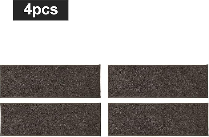 COSY HOMEER Edging Stair Treads Non-Slip Carpet Mat 28inX9in Indoor Stair Runners for Wooden Steps, Edging Stair Rugs for Kids and Dogs, 100% Polyester TPE Backing (4pc, Brown)