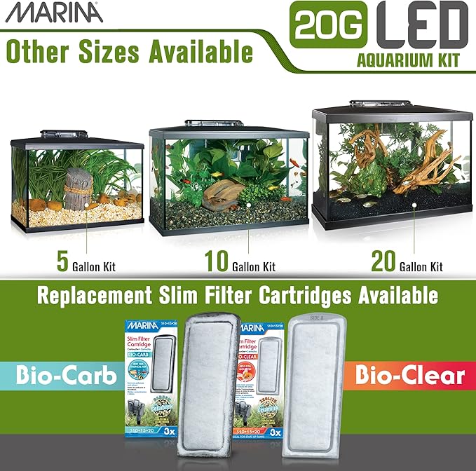 Marina Aquarium Kit - 20 gallon Fish Tank - LED