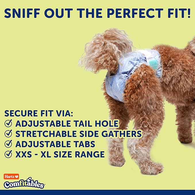 Hartz Disposable Dog Diapers, Size S 36 count, Comfortable & Secure Fit, Easy to Put On