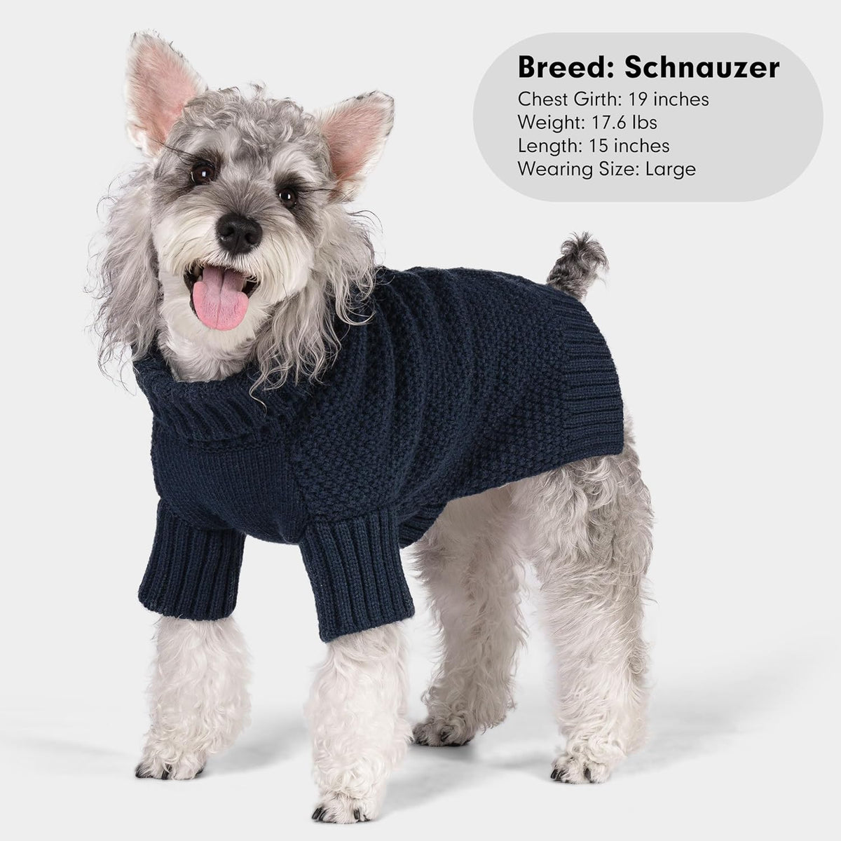 cyeollo Small Dog Sweater, Warm Turtleneck Sweaters for Small Dogs Boy, Knit Doggy Sweatshirt with Sleeves Fall Winter Pullover Cold Weather Dog Clothes for Indoor & Outdoor Wear, Navy S