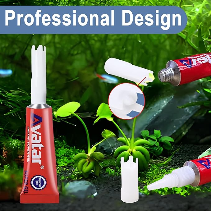 6 PCS Aquarium Glue,Aquarium Aquascape Aquatic Plants Coral Glue，Safe and Quick-Drying ，Reef Glue Suitable for Aquatic Plants, Moss, Coral, Stones, Shells，Fresh Water and Salt Water All Can Be Used