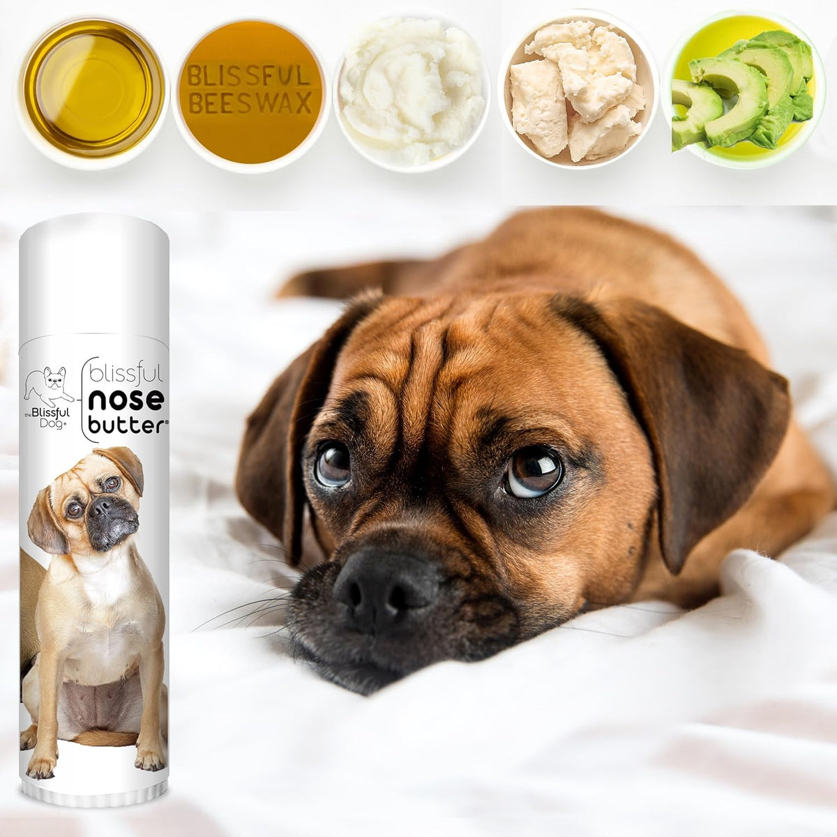 The Blissful Dog Puggle Unscented Nose Butter - Dog Nose Butter, 0.50 Ounce,UNSC-50OZ-PUGGLE