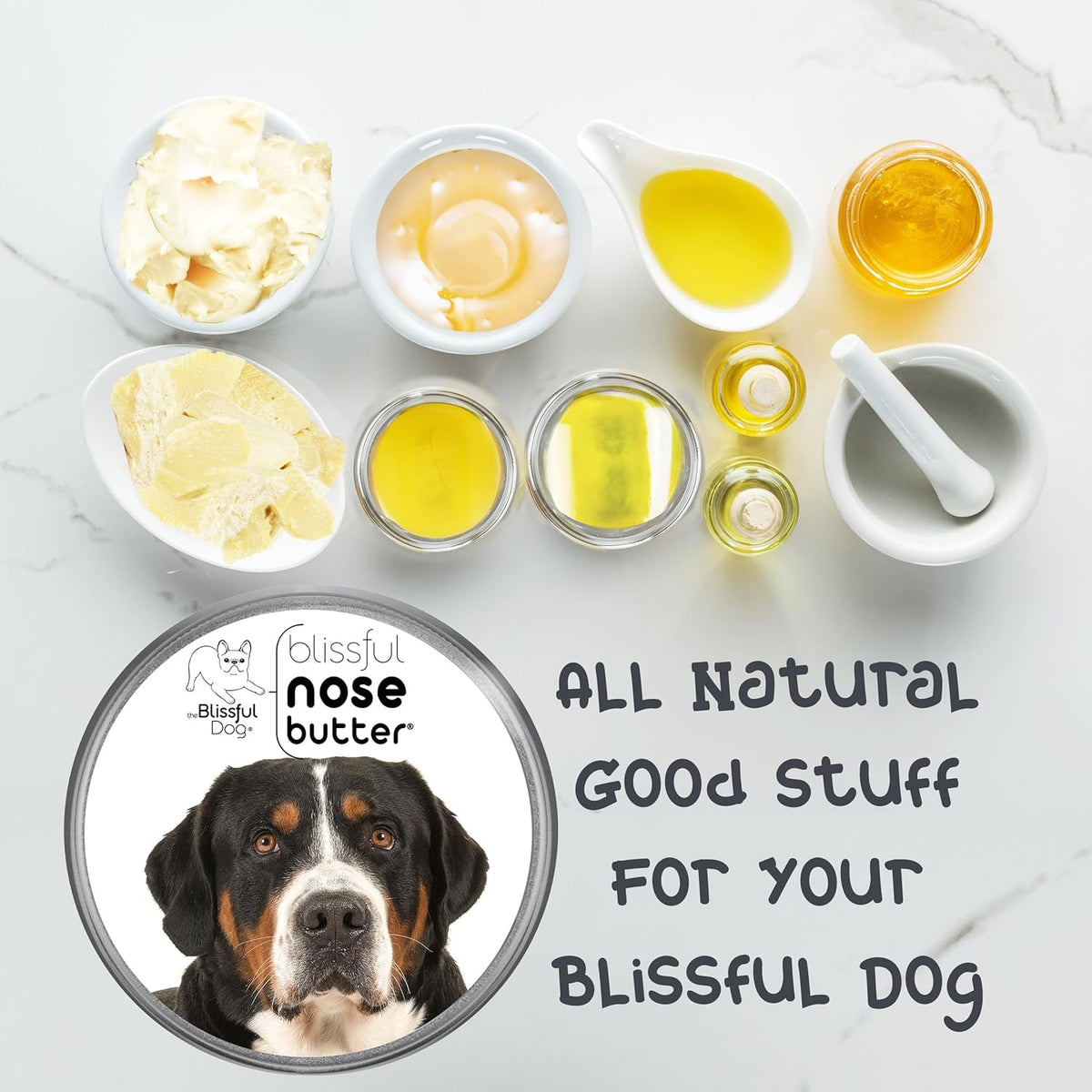 The Blissful Dog Greater Swiss Mountain Dog Unscented Nose Butter - Dog Nose Butter, 4 Ounce