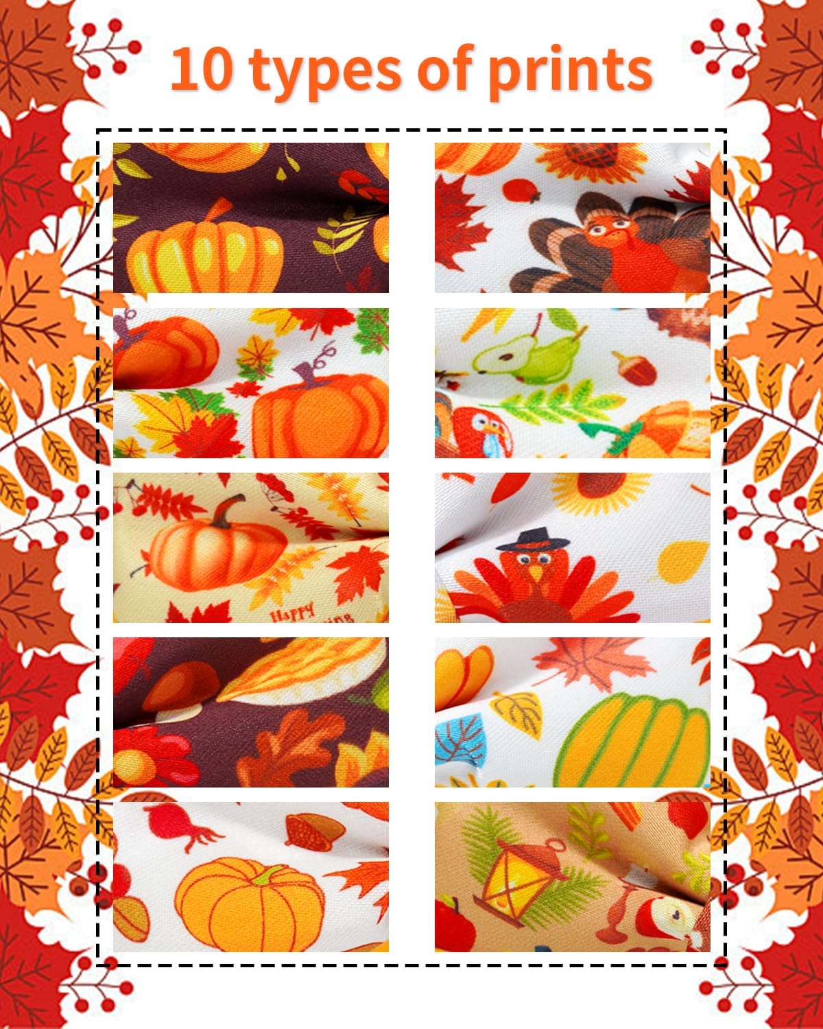 PET SHOW 10 Pack Thanksgiving Small Dog Bow Ties Sliding Collar Attachments Puppy Cats Pumpkin Turkey Patterns Bowties for Medium Dogs Fall Bowknots Party Holiday Pet Grooming Accessories(Small)