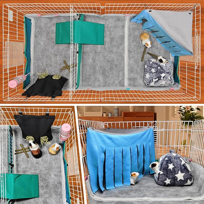 Guinea Pig Bedding, Disposable Guinea Pig Cage Liners, Charcoal Odor Controlling Absorbent Waterproof Pee Pads for Rabbits, Hamster and Other Small Animals. 18''x31'',24 Count