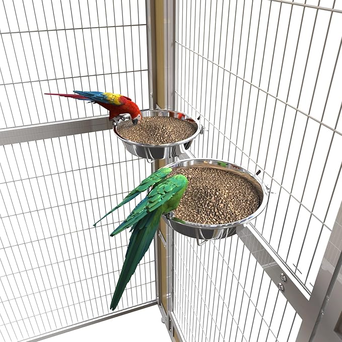 Large Bird Cage for Parakeets Outdoor Bird Aviary Parrot Cage with Perch, Birdcage for Macaws Canaries Parrots Budgie Lovebirds-White
