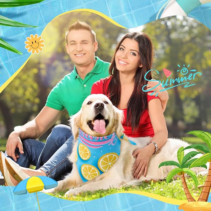 Chunful 100 Pieces Dog Bandanas Bulk Summer Pet Bandanas Pack Triangle Scarf Bib Kerchief Set for Small Large Dog Costume Accessories Decoration(31.5 x 21.7 x 21.7,Fruit)