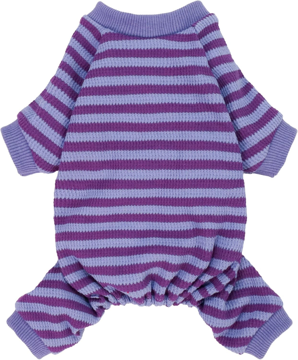 Fitwarm Purple and Violet Striped Dog Pajamas, Waffle Dog Clothes for Small Dogs Girl Boy, Puppy Onesie with Feet, Pet Cat Outfit, Large