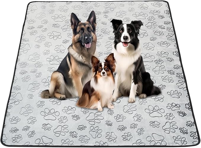 Qeils Reusable Puppy Pads, Washable Pee Pads for Dogs, Waterproof Non Slip Wee Wee pad, Absorbent and Leakproof Training Mats for Potty, Crate, Playpen, Bed, Sofa, 65"x 48"