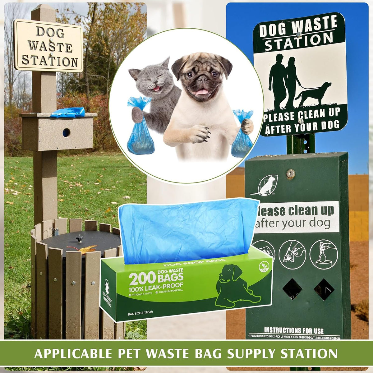 Sherr 20 Boxed Rolls 4000 Counts Dog Poop Bags Bulk Leak Proof Dog Waste Bags Universal Pet Doggy Waste Poop Box for Puppy Pets Outdoor Walking and Travel, 20 Rolls of 200(Blue)