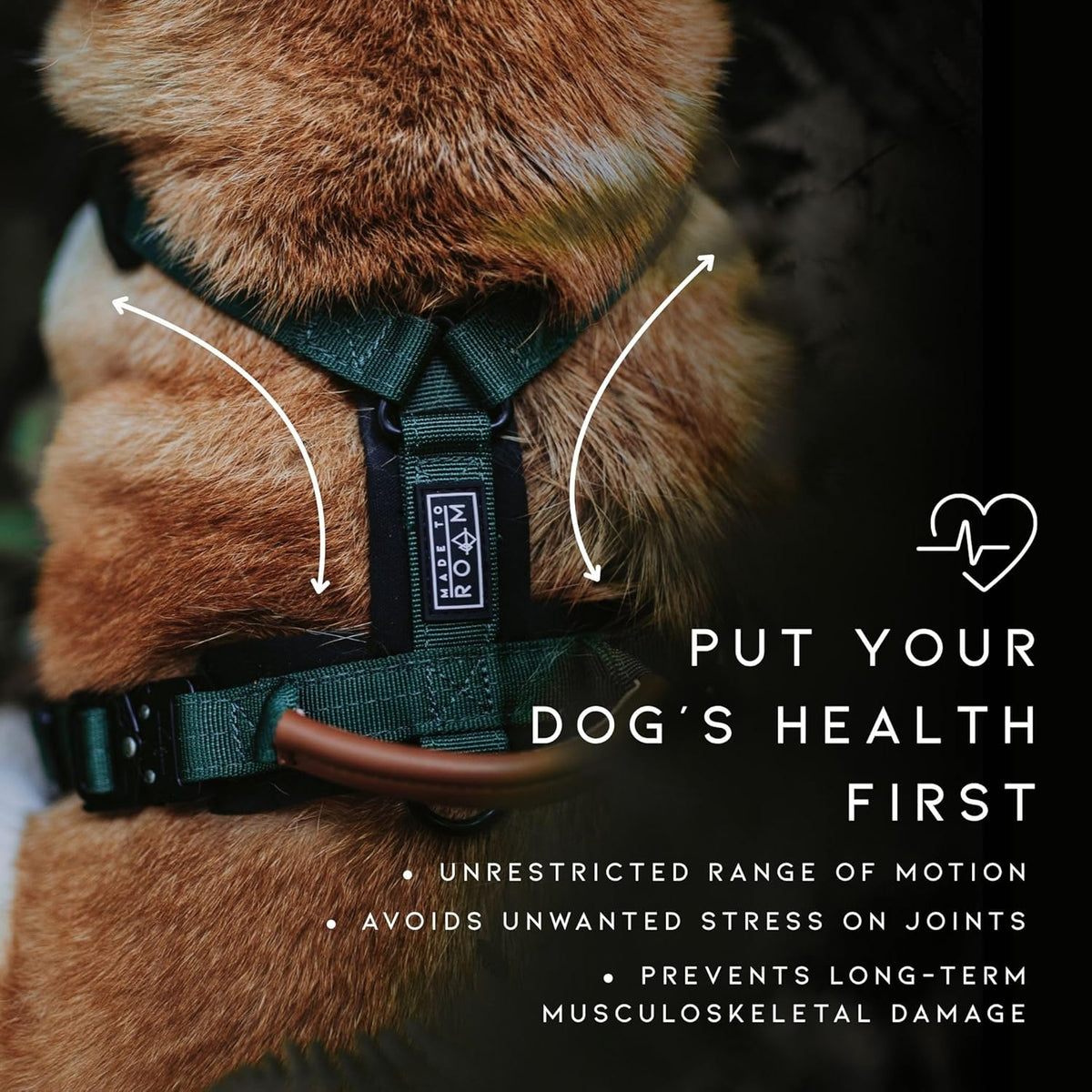 MADE TO ROAM Premium Explorer Harness - Y-Shaped Dog Harness with Adjustable Durable Nylon, Soft Padding, Metal Buckles and Leather Handle for Small, Medium, Large Dogs (Florida Seaside, Size 7)