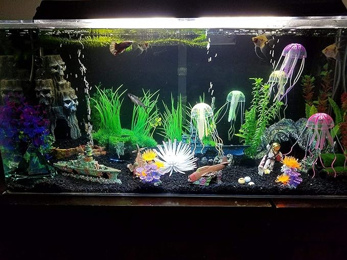 LED Aquarium Light, 7.5inch Colorful Fish Tank Light Submersible Underwater Crystal Glass LEDs Lights, 9 LEDs Beads, Brightness Adjustable Memory Function, LED Light bar Stick for Fish Tank