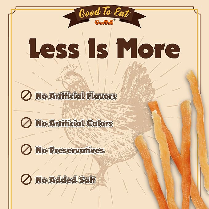 Gootoe Soft Chicken Sticks 1 lb, All Natural, Grain-Free, High-Protein, Healthy & Easily Digestible, Soft Texture, Resealable