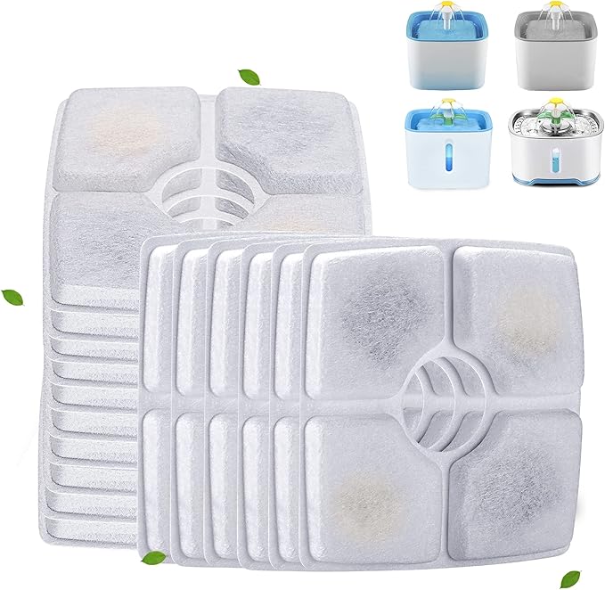 Cat Water Fountain Filters, Cirfifth Cat Fountain Filter Replacement, for Square Cat Water Fountain Inside (16 Pack)