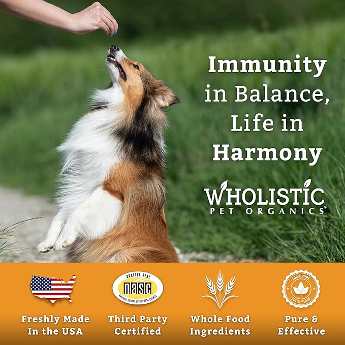 Wholistic Pet Organics Pure Colostrum - 1 Oz - Dog Allergy Relief & Itchy Skin Treatment, Senior Dog Supplements & Immune Support, Licking Paws, Anti Itch for Dogs and Cats