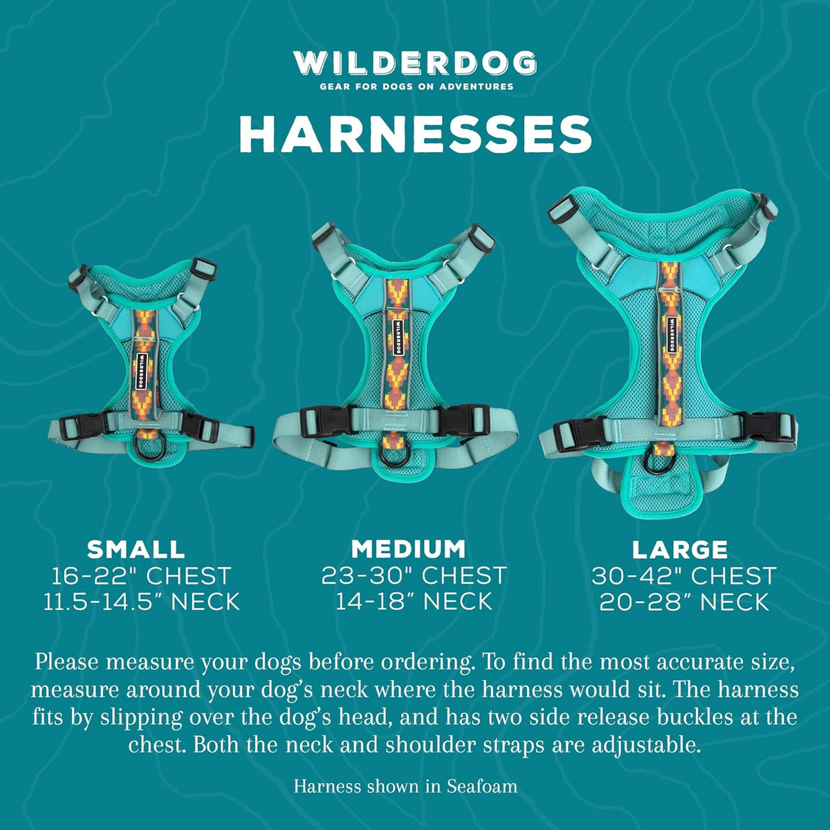Wilderdog Lightweight Dog Harness with Reflective Straps - Large - Huckleberry