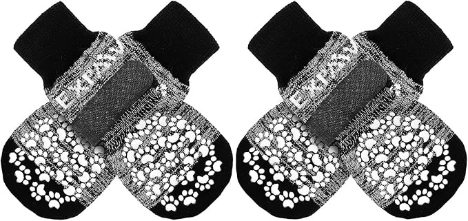 EXPAWLORER Anti Slip Dog Socks to Prevent Licking Paws, Dog Shoes for Hot Pavement, Dog Booties for Small Medium Large Senior Dogs, Traction Control Boots & Paw Protectors for Hardwood Floors