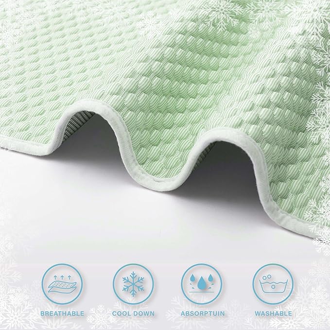 MICROCOSMOS Pet Cooling Mat & Sleeping Pad- Breathable Bubble Surface, EZ Clean. Keep Cooling for Pets, Kids and Adults in Summer.(Green, 28" x 22")