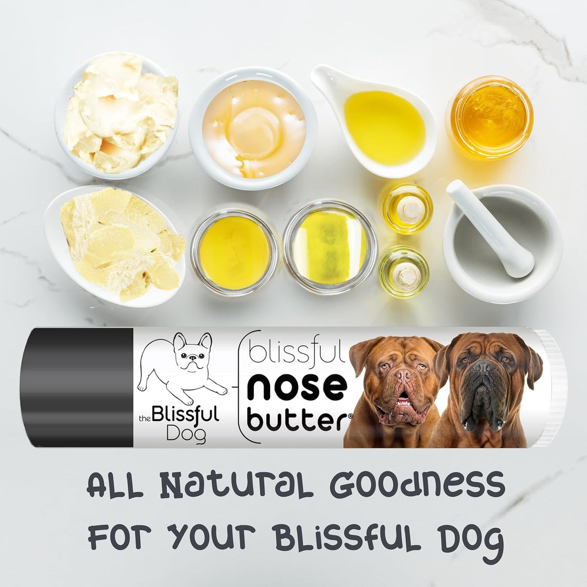 The Blissful Dog Dogue De Bordeaux Unscented Nose Butter - Dog Nose Butter, 0.15 Ounce