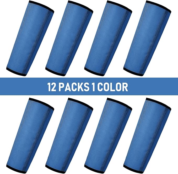 Jexine 12 Fly Boots for Horse Set of 12 Loose Breathable Mesh Horse Fly Sheets Protective Horse Leg Wraps Leggings for Preventing Flies and Mosquitoes Bites(Blue)