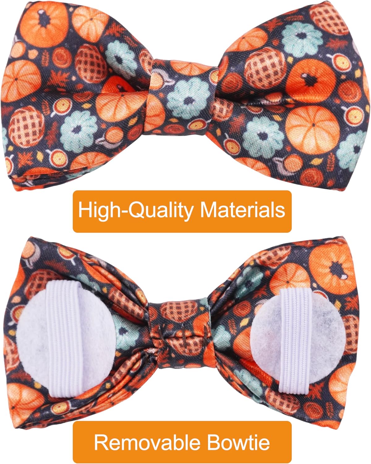 PET SHOW 10 Pack Fall Small Dog Bow Ties Sliding Collar Attachments Puppy Cats Autumn Bowties for Medium Dogs Pumpkin Maple Leaf Bowknots Holiday Party Pet Grooming Accessories(Small)