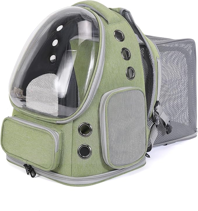 Cat Backpack Carrier for Large Cats, Expandable Cat Bubble Backpack, Dog Carriers for Small Medium Dogs, Airline Approved Pet Carrier for Travel Hiking Outdoor(Green)