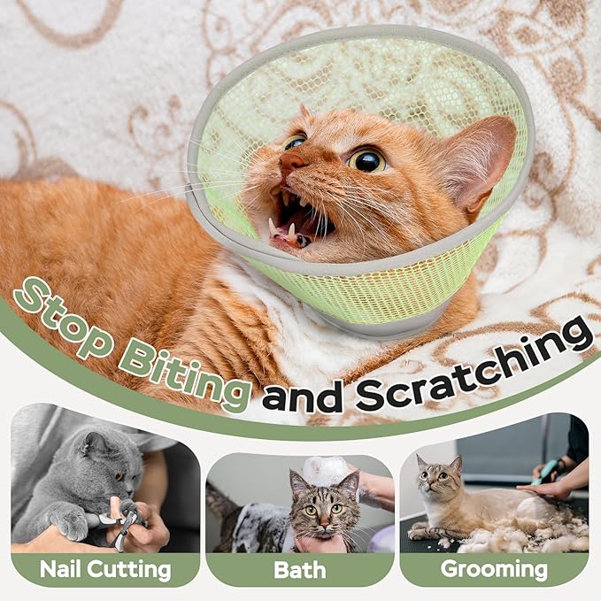 Cat Cone Collar Soft to Stop Licking After Surgery, Waterproof Lightweight Recovery Collar for Cats and Small Dogs, Elizabeth Plastic Cone Alternative, Neck Pillow to Prevent Scratches