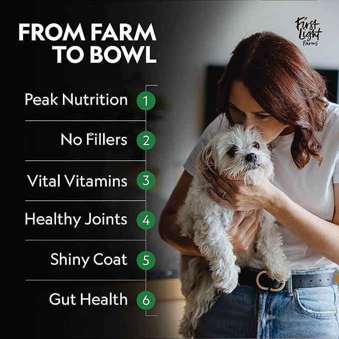 First Light Farms Freeze-Dried Dog Food Topper for Picky Eaters | High Protein Treat | Grain-Free Formula for All Breeds & Life Stages | Premium Wagyu Beef & Certified Humane | 1.5lb Bag