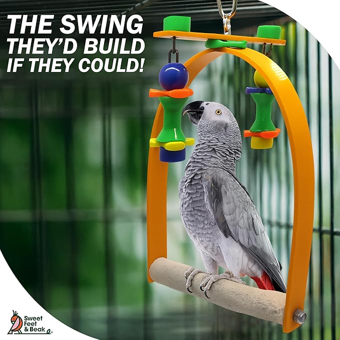 Sweet Feet and Beak Medium Whirly Bird - Perfect Cage Toy Stimulates Visual and Physical Activity - Safe, Non-Toxic, Cage Accessories for Medium Birds