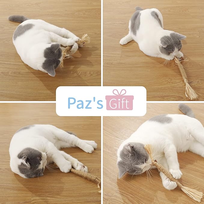 PAZ'S GIFT Catnip Toy cat Toys Catnip Toy cat chew Toy cat Kicking silvervine Stick Teeth Cleaning Cute Kitten Teething Indoor Interactivecat Dental Care Matatabi (Chewing cat Toys)