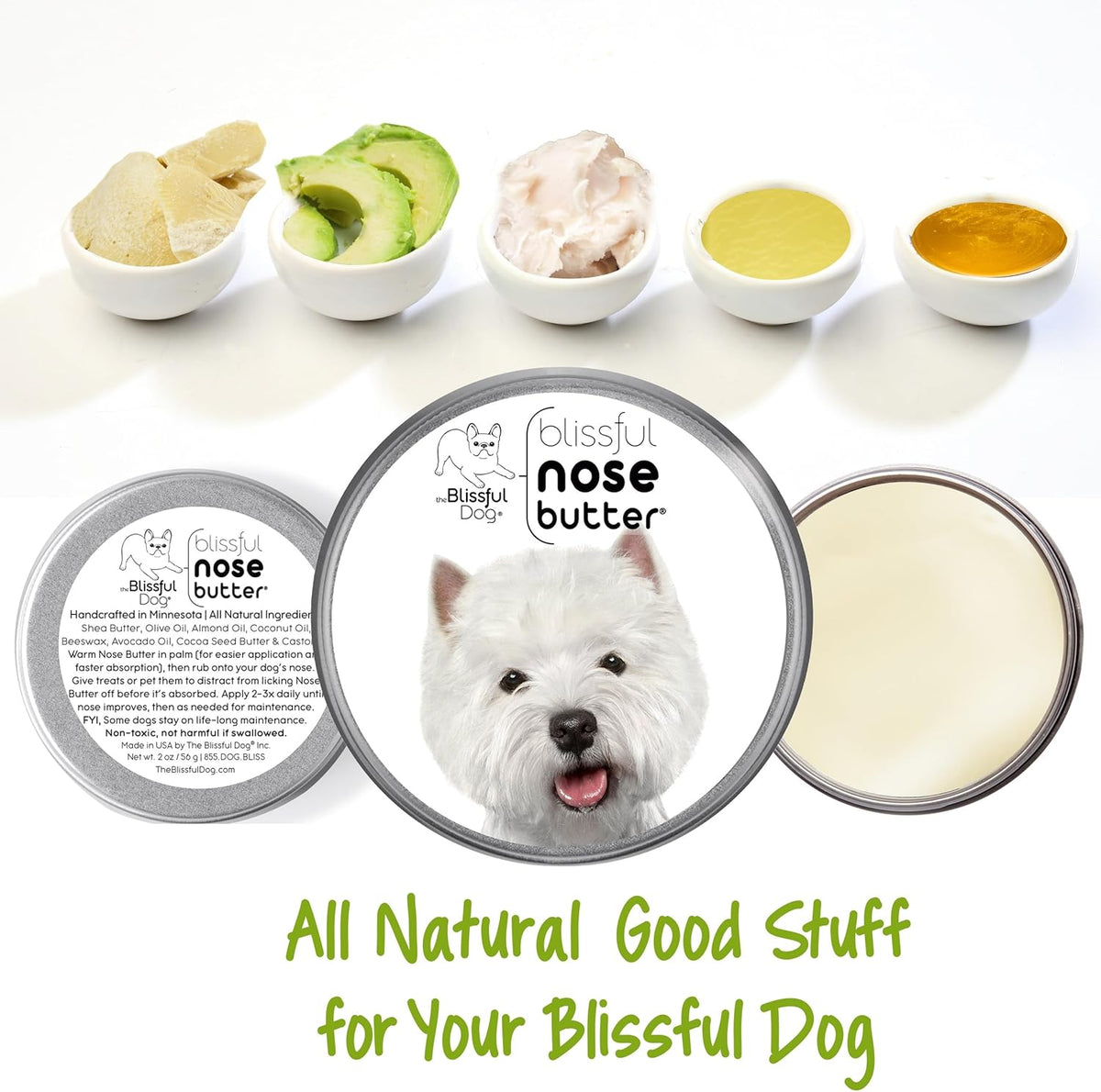 The Blissful Dog West Highland Terrier Unscented Nose Butter, 16oz