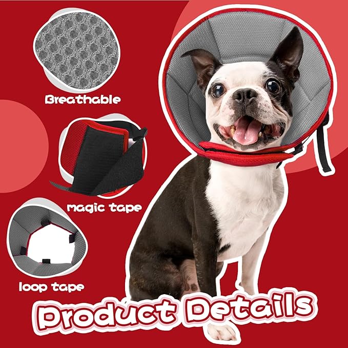 Dog Cone Collar After Surgery, Adjustable Soft Recovery Cone for Small Dogs to Stop Licking, Light-Weight Comfortable Elizabethan Collar for Dogs Anti-Bite Lick Protective Wound