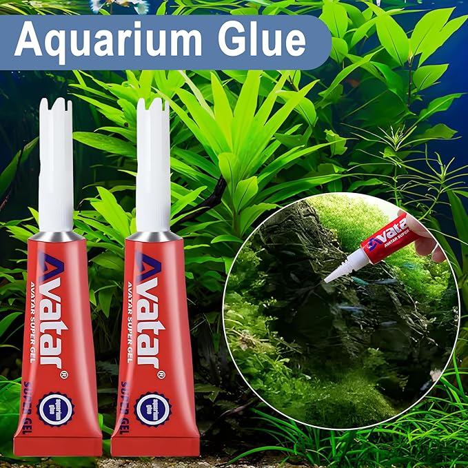 6 PCS Aquarium Glue,Aquarium Aquascape Aquatic Plants Coral Glue，Safe and Quick-Drying ，Reef Glue Suitable for Aquatic Plants, Moss, Coral, Stones, Shells，Fresh Water and Salt Water All Can Be Used