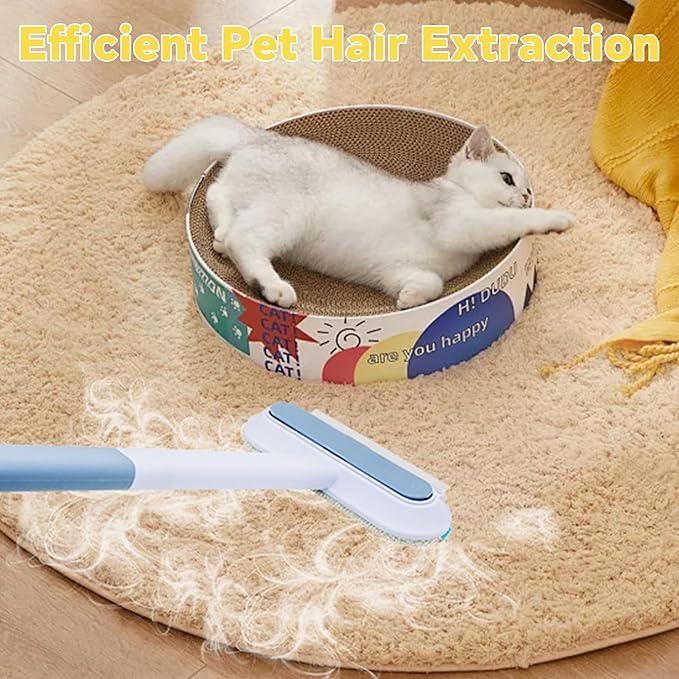 Pet Hair Removal Tool, 4 in 1 Cat and Dog Hair Remover, Gentle on Furniture, Reusable, Washable Cat Hair Remover Brush for Car, Couch, Carpet, Clothes, Window and Laundry