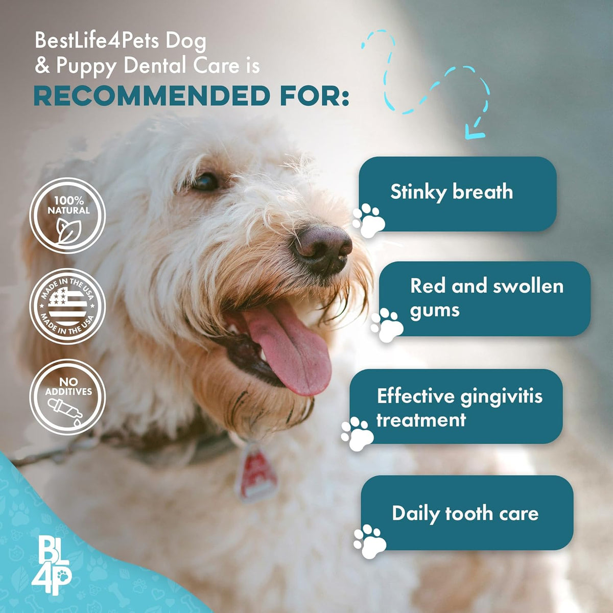 Dog Bad Breath Treatment & Dog Dental Care Solution, Natural Supplement for Canine Oral Health, Canine Tooth Pain Relief, Plaque Control, Gum Disease, Gingivitis, 400 Odorless, Tasteless Pills