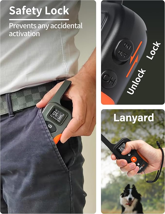 PaiPaitek Bark Activated Shock Collar with Remote - Automatic Bark and Training Collar Combo 3300ft Range, Bark Shock Collar for 40-150lbs Medium Large Dogs - IPX7 Waterproof